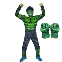 Load image into Gallery viewer, SuperHero Kids Muscle Hulk Cosplay Costumes Clothes With Gloves Child spiderman Super Hero Halloween Children's Day Gift