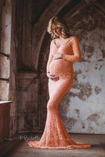 Load image into Gallery viewer, Clothes For Pregnant Women Maternity Lace Off Shoulder V Neck Long Dress Gown For Pregnant Fancy Shooting Photo Session Props