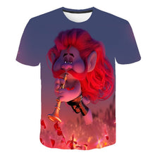 Load image into Gallery viewer, 3D Boys TROLLS WORLD TOURsonic Print Girls Funny T-shirts Costume Children summer Clothing Kids Clothes Hairy elf Baby T shirt

