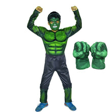 Load image into Gallery viewer, SuperHero Kids Muscle Hulk Cosplay Costumes Clothes With Gloves  Child spiderman Super Hero Halloween Children's Day Gift
