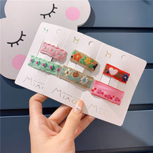 Load image into Gallery viewer, Children's Hair Accessories Girls Favorite Heart Lace Embroidery Flower Baby Hairpin Sweet Princess Girl Hairpin Set
