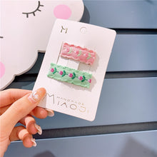 Load image into Gallery viewer, Children's Hair Accessories Girls Favorite Heart Lace Embroidery Flower Baby Hairpin Sweet Princess Girl Hairpin Set
